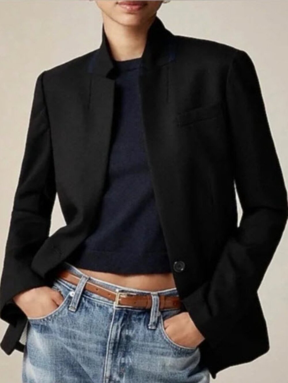 J.Crew Regent Black Single-Button Tailored Blazer Size 10